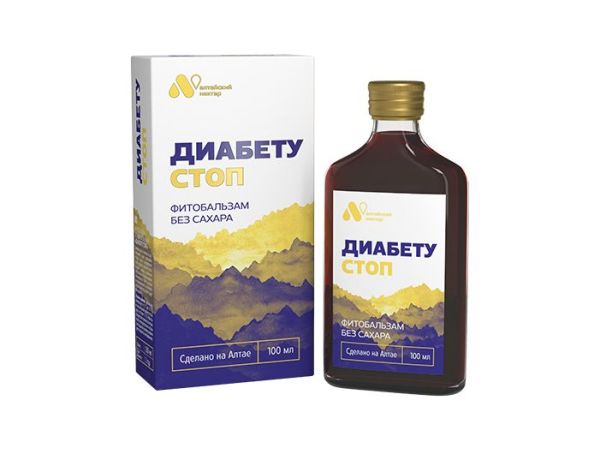 Изображение товара Фитобальзам диабету стоп (без сахара) 100мл Алтайский нектар Фитобальзам диабету стоп (без сахара) 100мл Алтайский нектар фотография