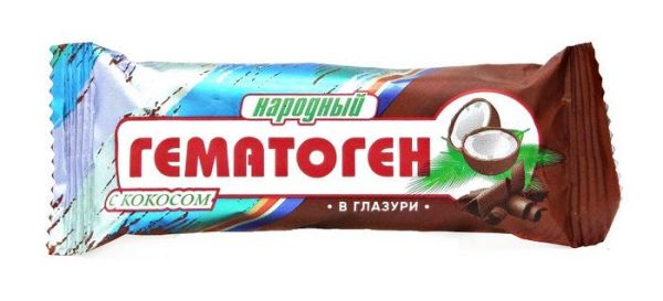 Изображение товара Гематоген Народный с кокосом в шоколаде 40г Гематоген Народный с кокосом в шоколаде 40г фотография